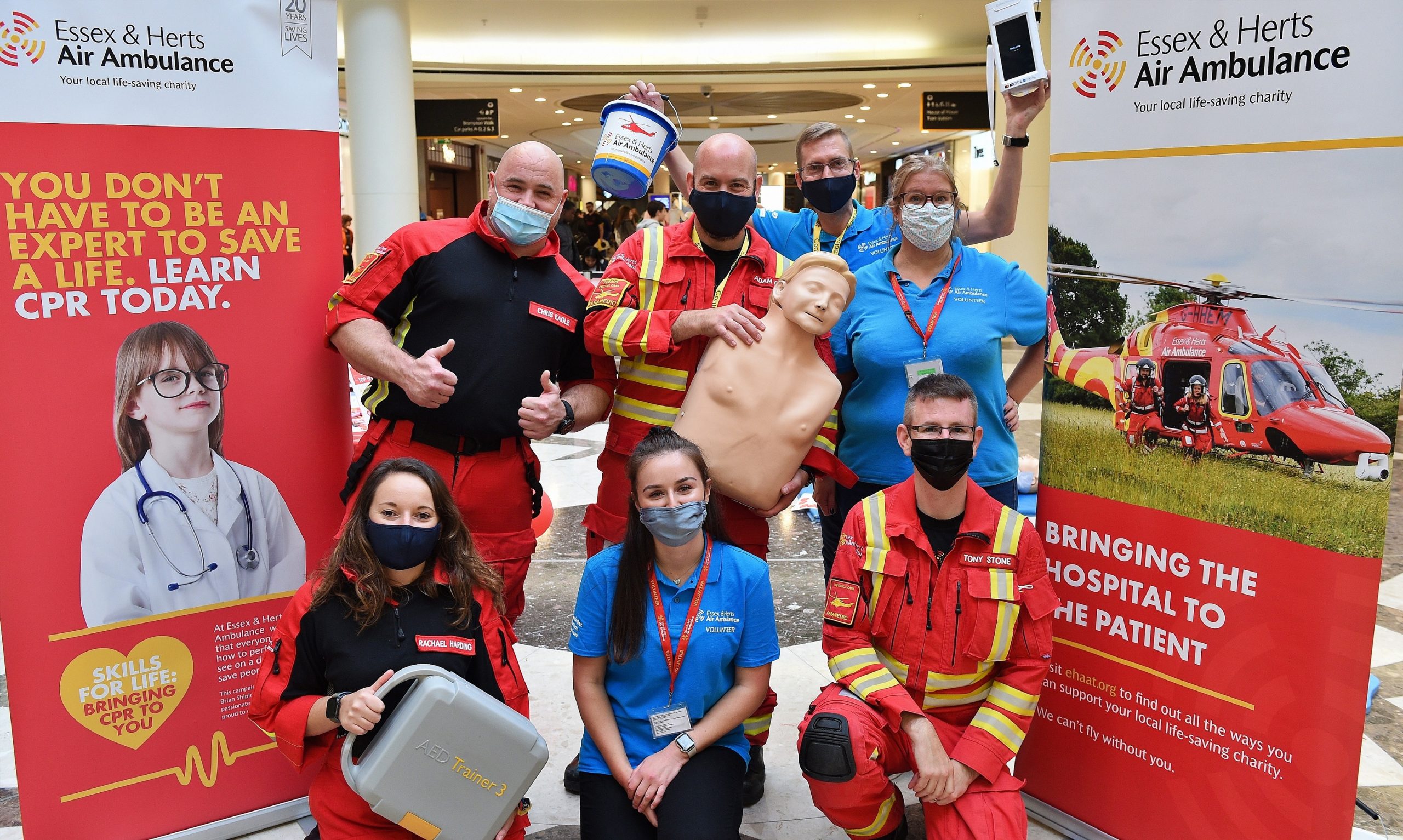 Local air ambulance delivers free CPR and defibrillation training to over 300 members of the public