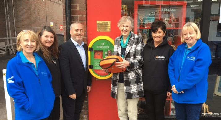 Life-saving defibrillator for Charity Shop in Ware