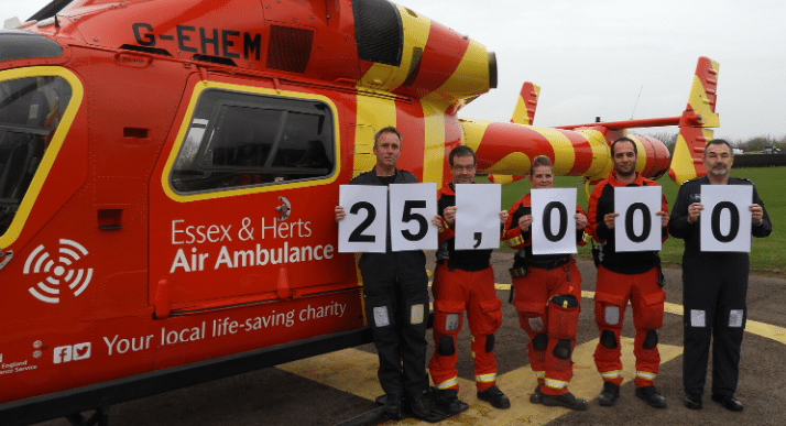 Landmark number of missions for Essex & Herts Air Ambulance