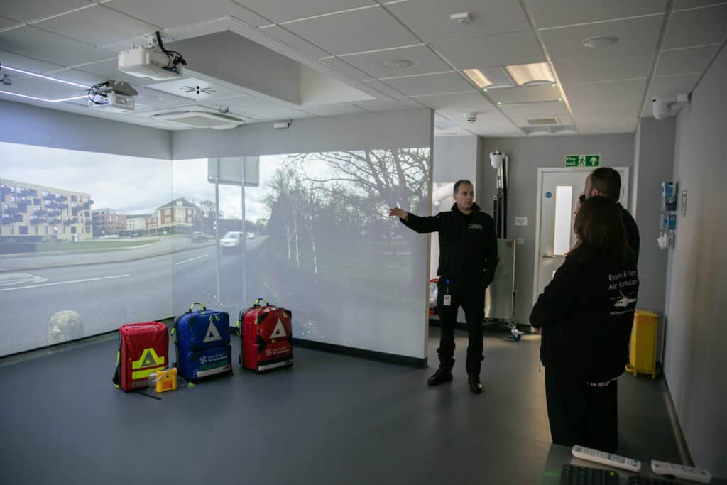 Gates showcasing the Simulation Suite at North Weald Airbase