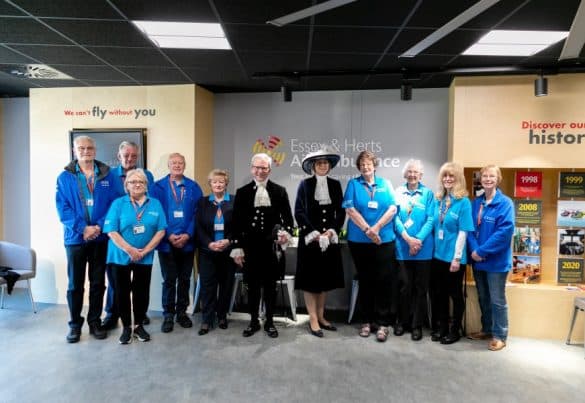 Essex and Hertfordshire High Sheriff with EHAAT Volunteers in the North Weald visitor center