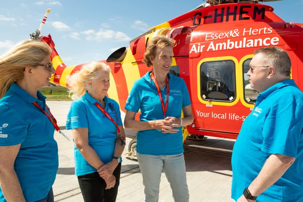 Essex and Herts Air Ambulance volunteers at airbase