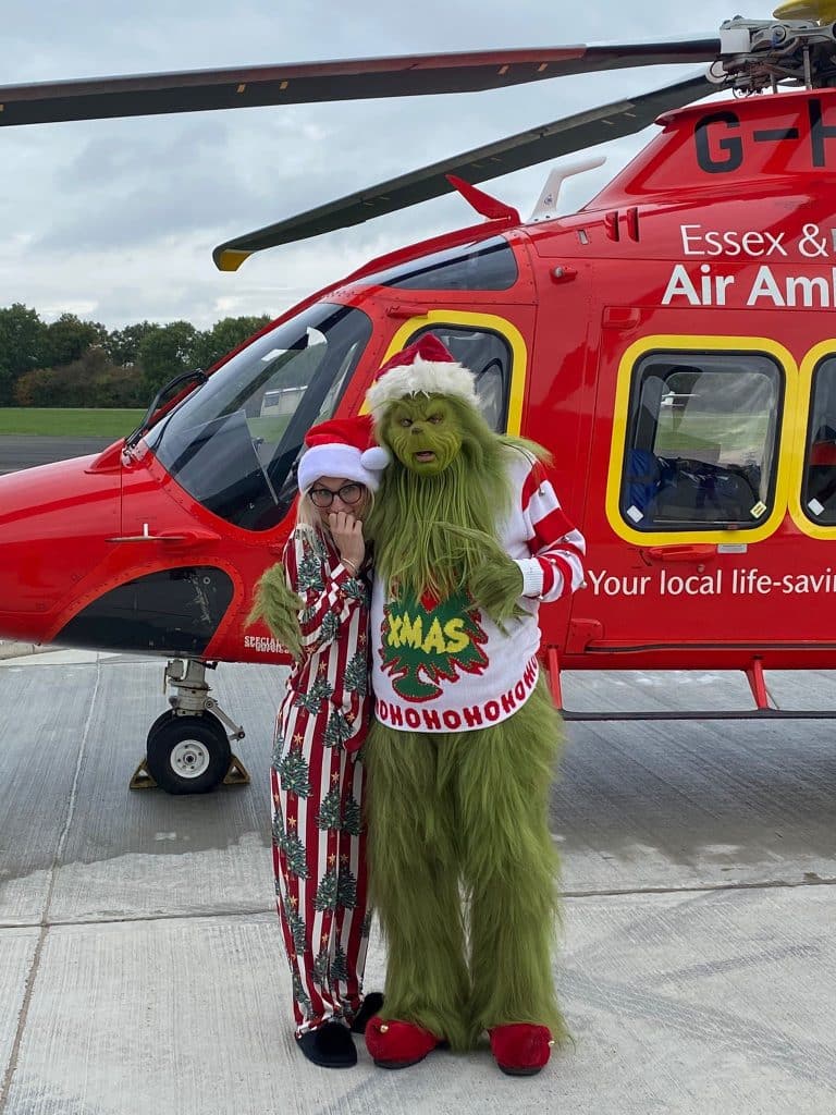 The  Grinch and Charlotte Evans at the airbase