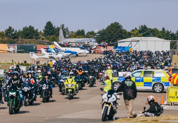 Motorcycle Run 2023 starting line at North Weald